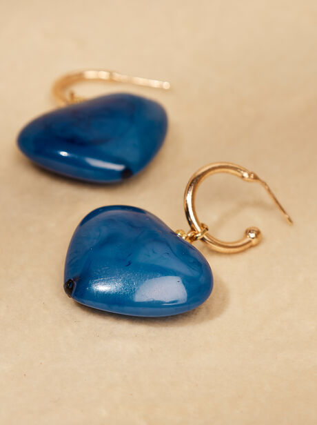 Gold Tone Heart Hoop Earrings