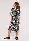 Swirl Drawstring Midi Dress, Cream, large