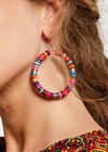 Beaded Chip Hoop Earrings, Assorted, large