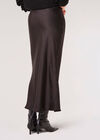 Satin Bias Maxi Skirt, Black, large