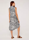 Leaf High-Low Dress, Navy, large