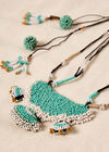 Beaded Necklace, Blue, large