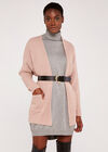 Fisherman 2 Pocket Open Cardigan, Pink, large