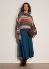 Open Knit Multi-Coloured Oversized Jumper, Teal, large