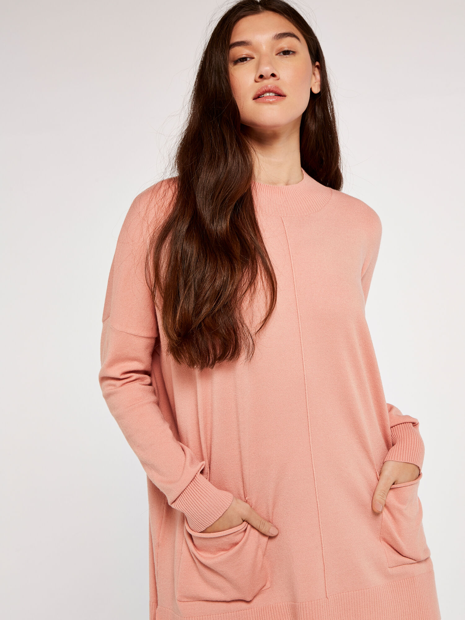 Soft Oversized Pocket Jumper Apricot Clothing