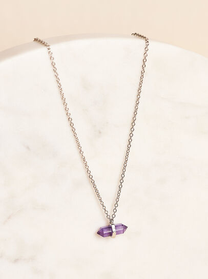 Amethyst Shard Silver Necklace