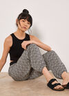 Cotton Blend Ikat Tapered Joggers, Black, large
