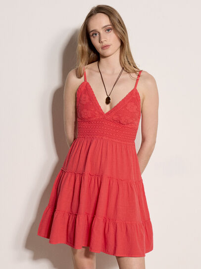 Cotton Crochet Cami Mini Dress