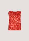 Tie Back Leopard Print Top, Red, large