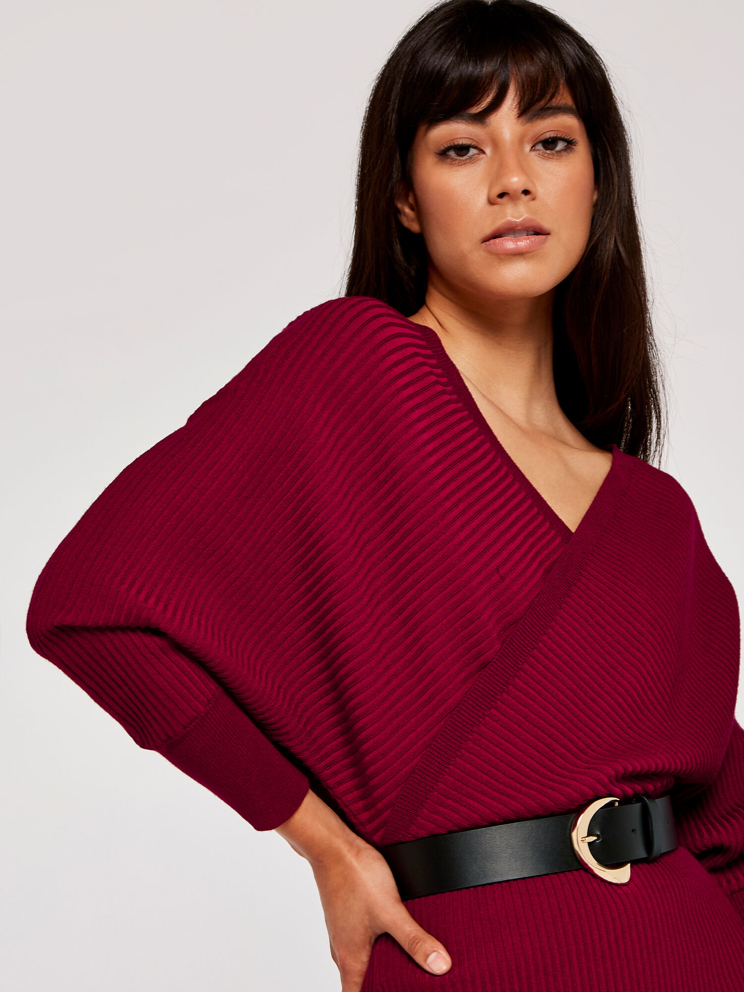 Burgundy knitted dress uk store