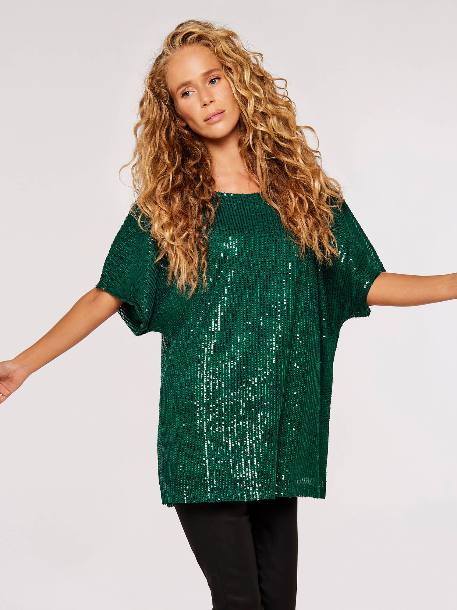 Sequin oversized t shirt dress cheap