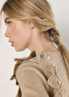 Pearl Embellished Ruffle Jumper, Stone, large