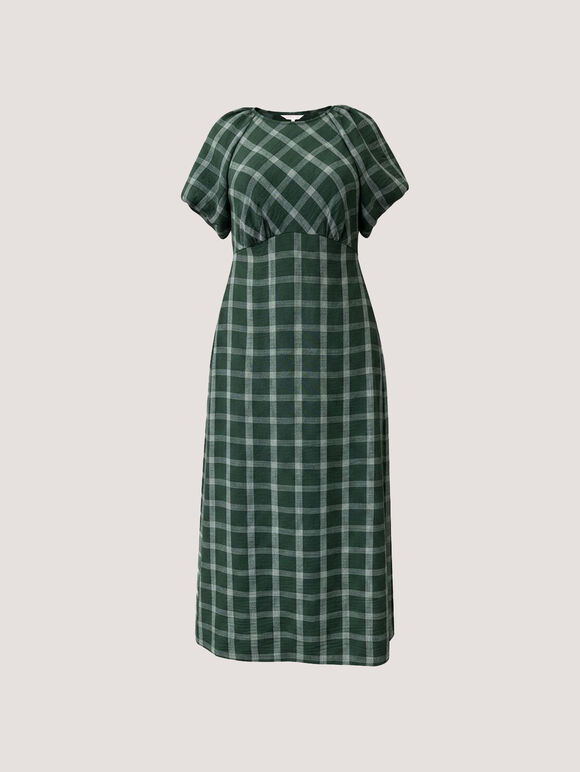 Check Print Midaxi Dress, Pine Green, large