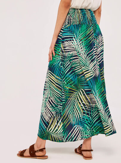Tropical Leaf Wrap Skirt