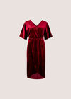 Velvet Wrap Mini Dress, Burgundy, large
