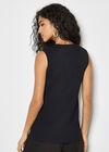 Ribbed Knit Waistcoat, Black, large