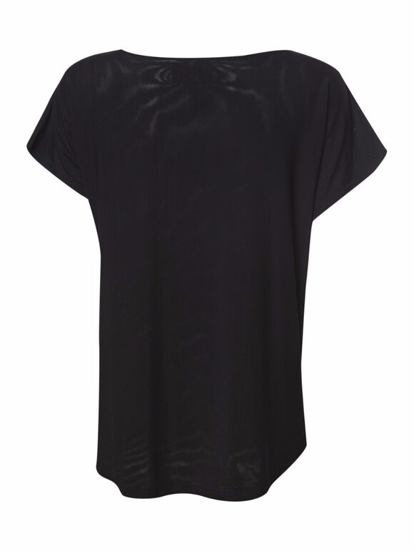 Front Mesh Back Blouse, Black, large