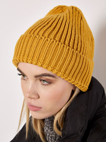 Classic Ribbed Knit Beanie Hat