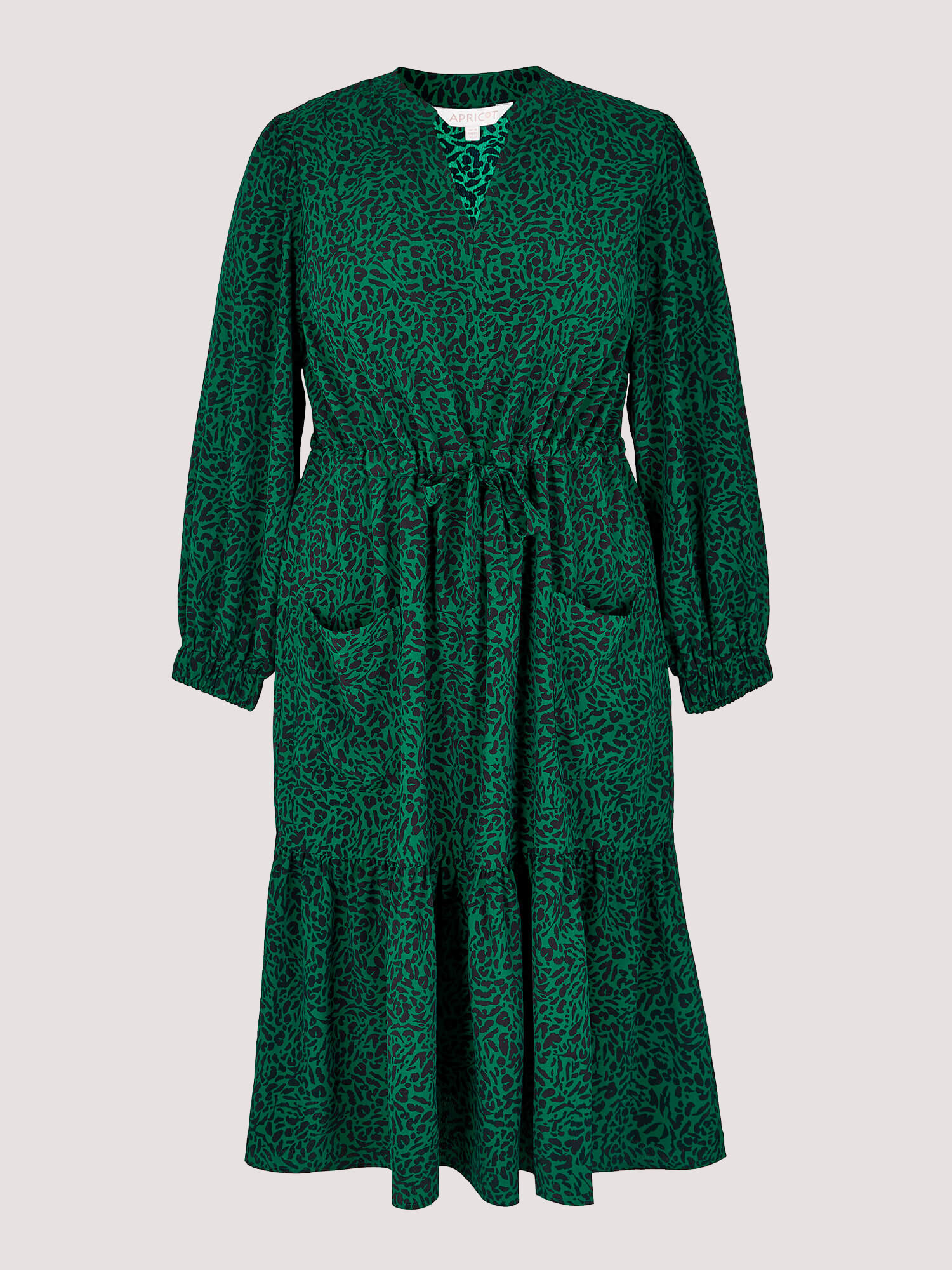 Curve Animal Print Midaxi Dress Apricot Clothing