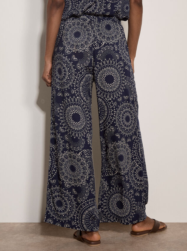 Kaleidoscope Long Woven Trousers, Navy, large