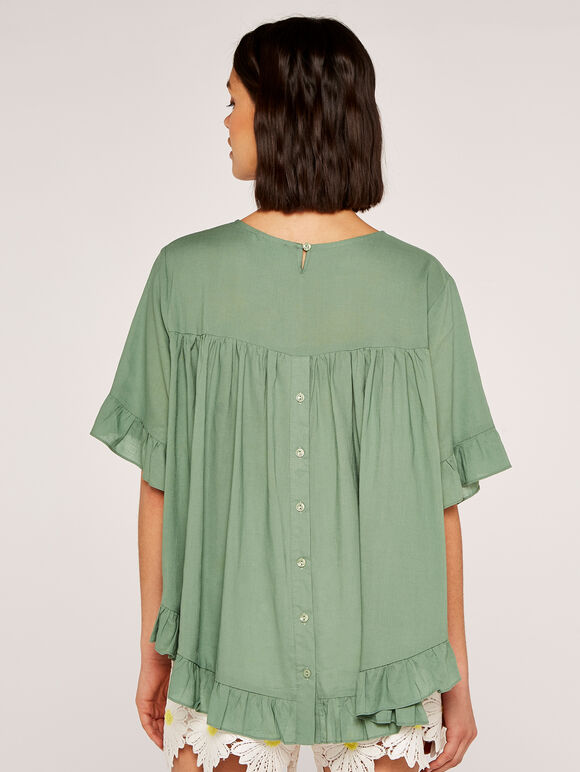 Frill Detail Top, Mint, large