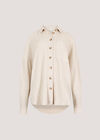 Oversized Waffle Knit Shirt, Stone, large