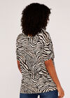 Zebra Print T-Shirt, Stone, large