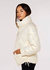 Irridescent Puffer Jacket, Cream, large