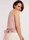 Back Bow Cotton Top, Pink, large