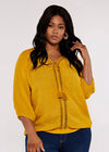 Curve Crochet  Batwing Top, Mustard, large