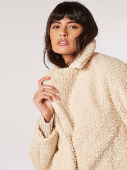 Longline Borg Teddy Coat