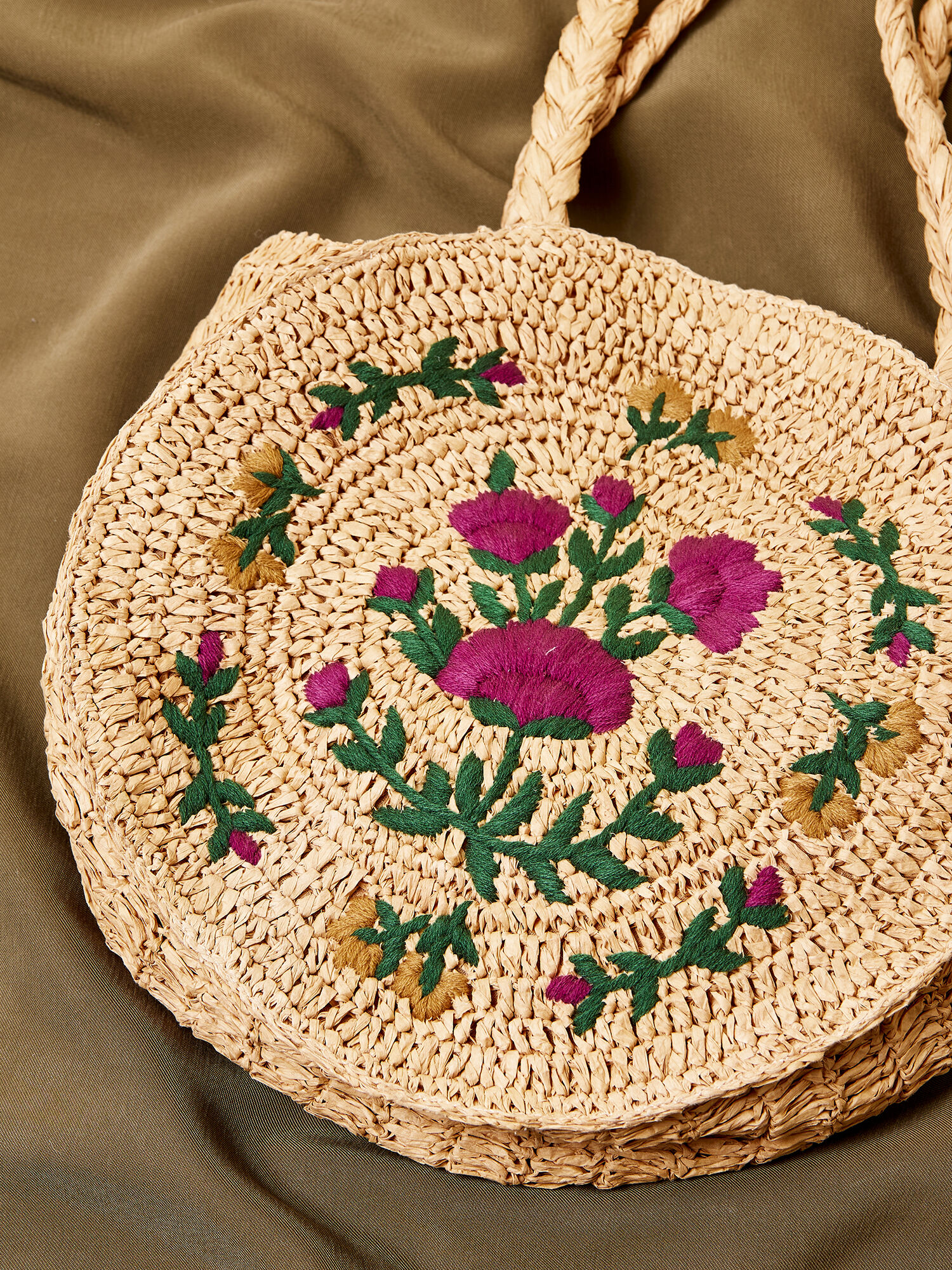Raffia bag round top