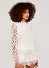 Scallop Lace Top, Cream, large