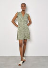 Abstract Spot Ruffle Mini Dress, Green, large