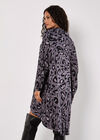 Cheetah Oversized Shirt Mini Dress, Grey, large