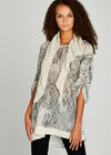  Snakeskin Sequin Top, Stone, large