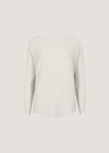 Metallic Ribbed Knit Jumper, White, large