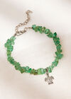 Green Stone Turtle Charm Bracelet, Green, large