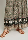 Elephant Border Print Maxi Dress, Khaki, large
