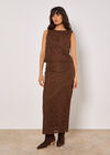 Crochet Lace Tile Shell Top, Brown, large