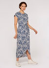 Brushstroke Print  Midi Dress, Cream, large