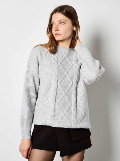 Cable Waffle Knit Oversized Jumper
