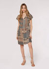 Ikat Tribal Mini Dress, Rust, large