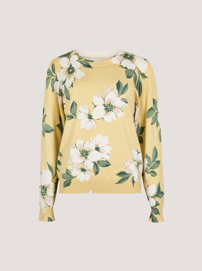 Floral Print Fine Knit Jumper