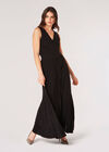 Sparkle Pleated Maxi Dress, Black, large