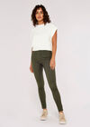 Sienna Coated Skinny Jeans, Khaki, large