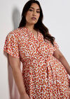 Curve Leopard Shirt Midi Dress, Orange, large