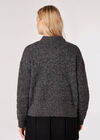 Plaited Knit Mock Neck Jumper, Grey, large
