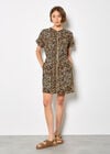 Leopard Print Zip-Down Mini Dress

, Brown, large