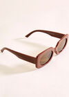 90s Style Square Sunglasses, Brown, large